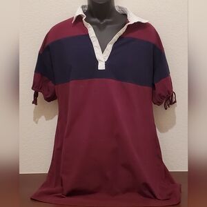 FREE ASSEMBLY Women's Polo Mini Dress with Tie Sleeves